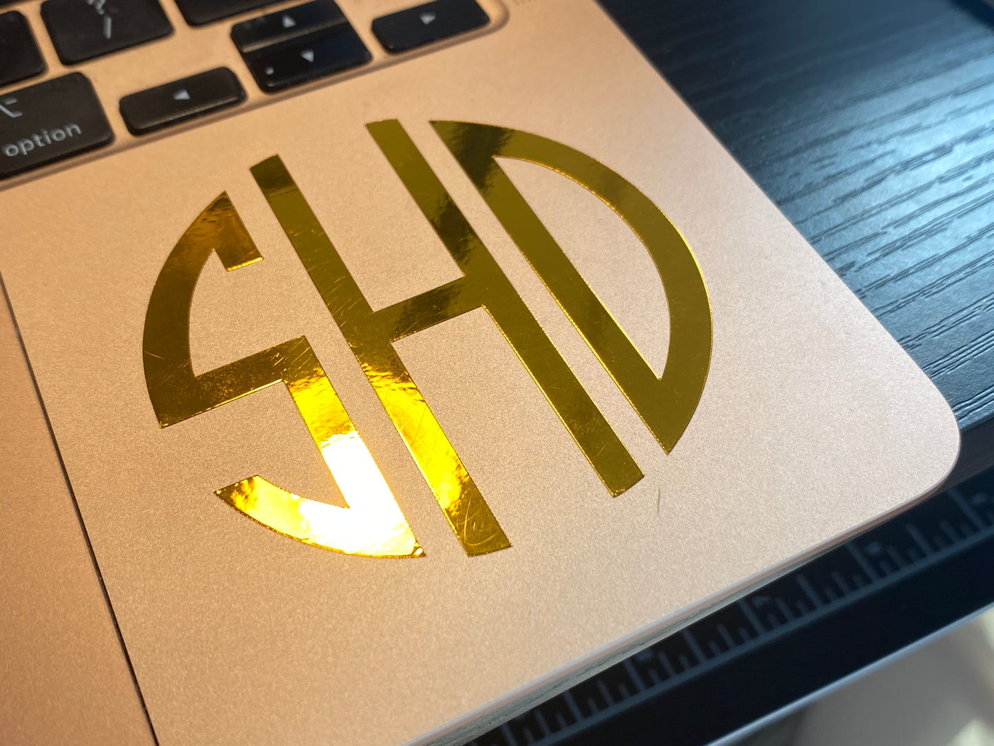 Gold Monogram Decal for Car, Laptop, and Phone