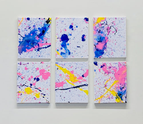 Abstract Color Splash, Set of 6, 8 x 10