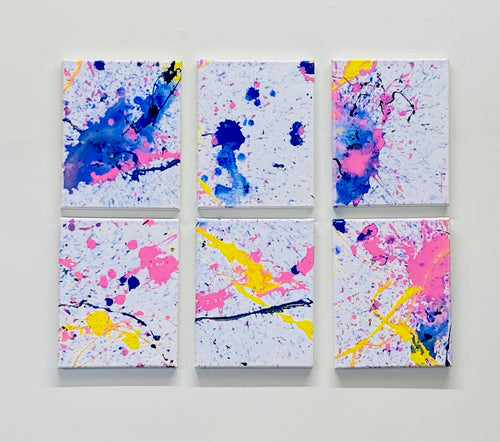 Abstract Color Splash, Set of 6, 8 x 10