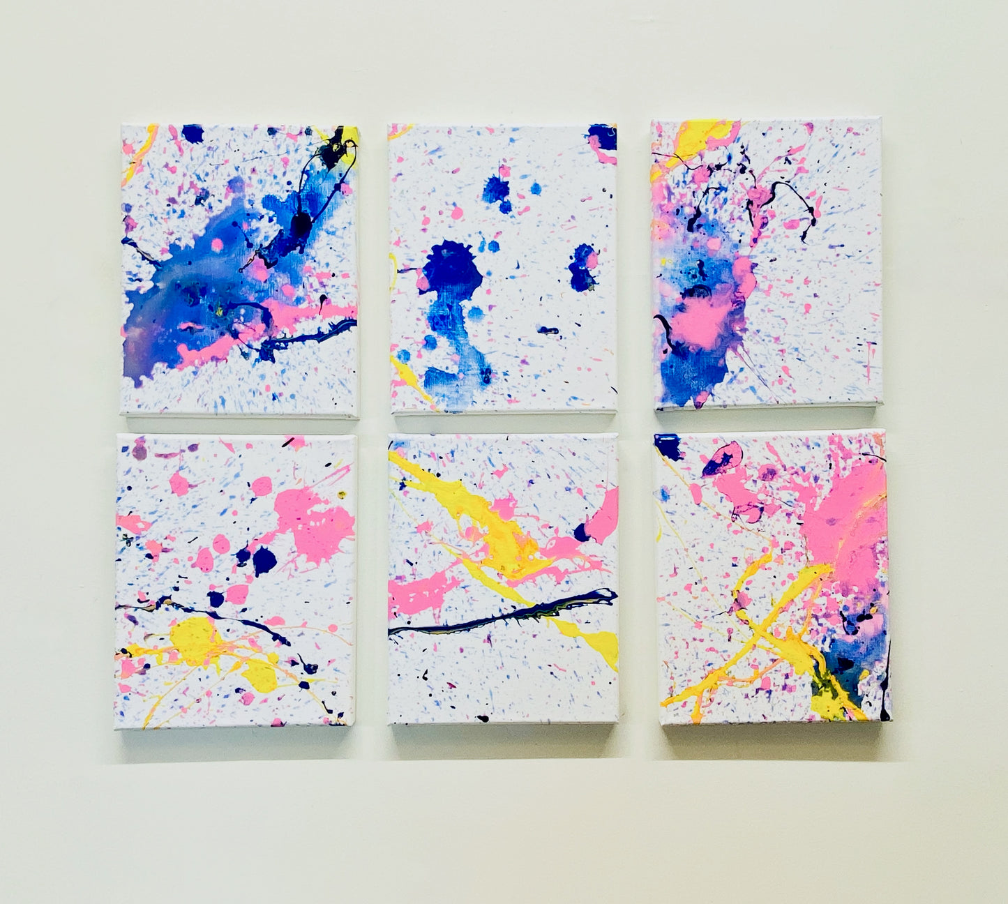 Bright Days Original Abstract Splatter Painting by Gallery360 Designs