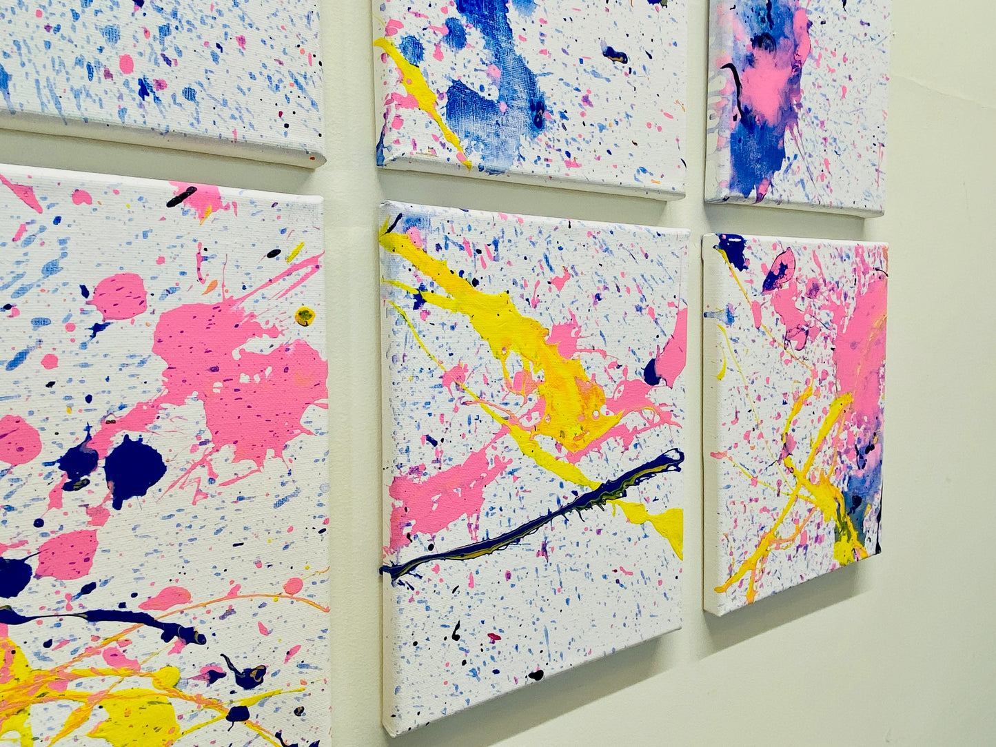 Bright Days Original Abstract Splatter Painting by Gallery360 Designs