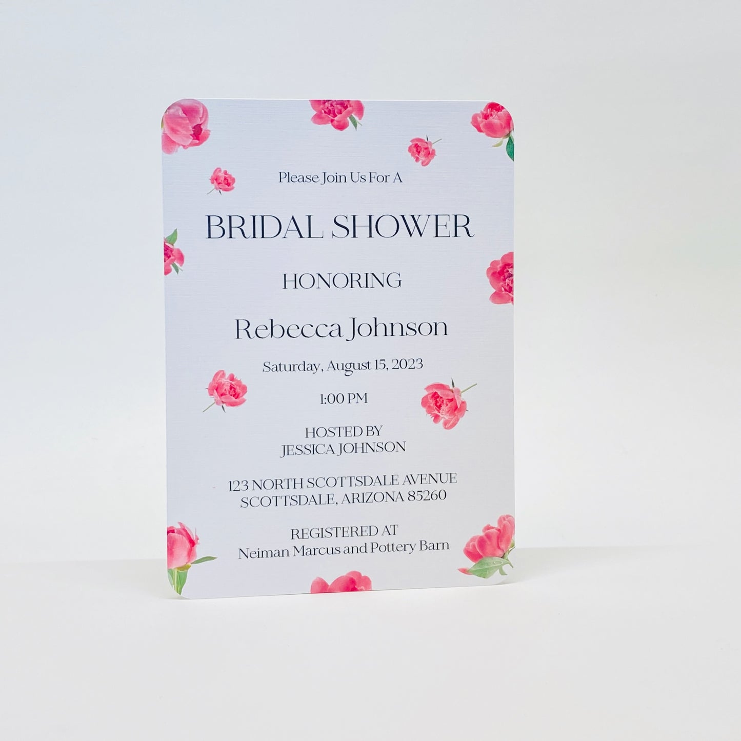 Pink Peony Bridal Shower Invitations with Envelopes, 5 x 7 - Gallery360 Designs