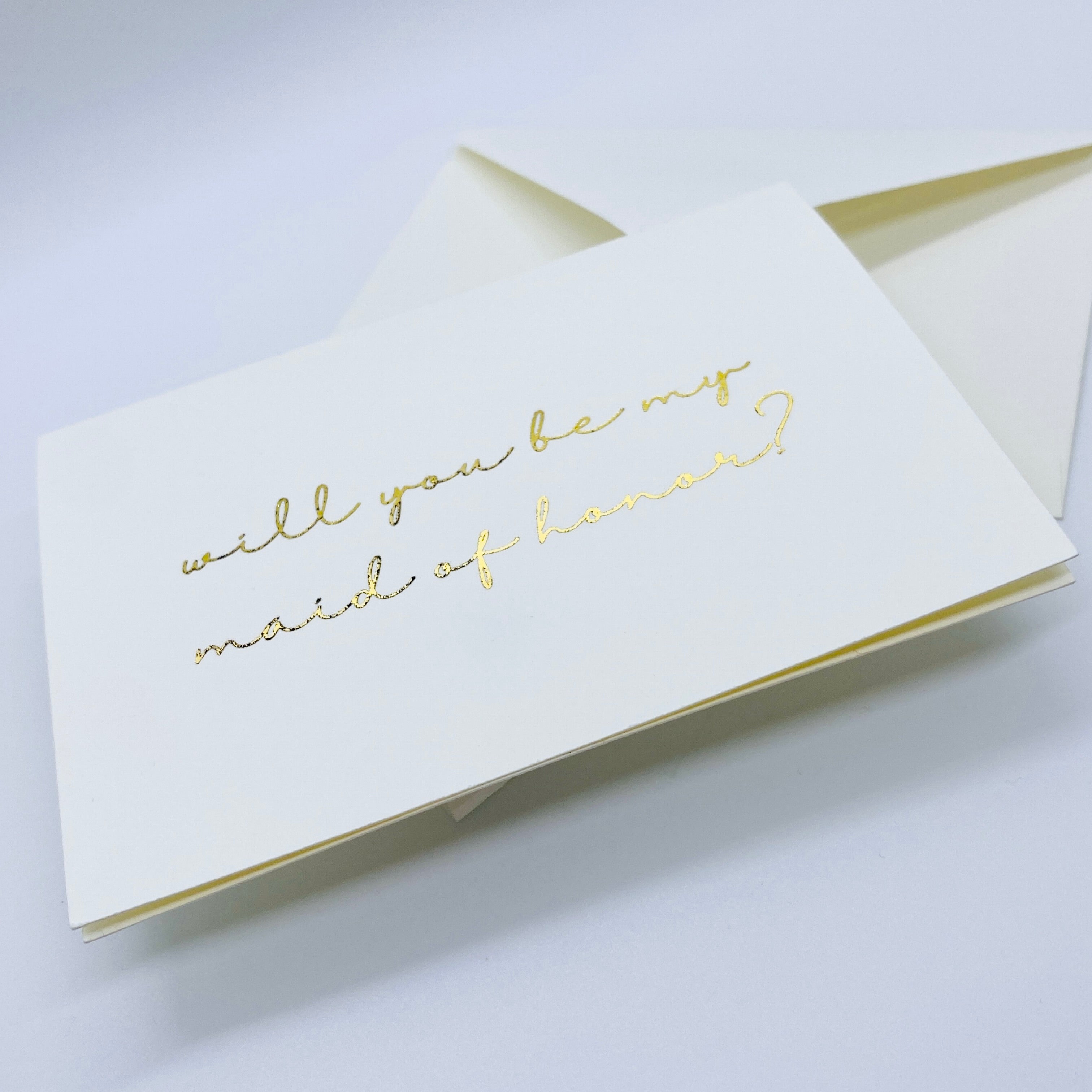 Will You Be My Maid of Honor Proposal Card, Gold Foil