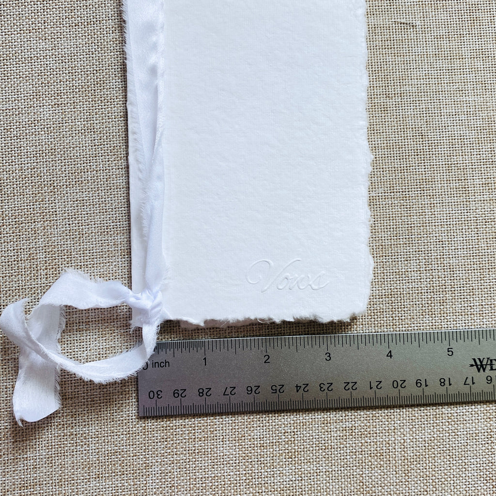 Minimalist Vow Books – Handmade Deckle Edge Paper – Embossed "Vow" Cover – Wedding Ceremony Keepsake – Set of 2