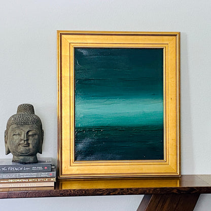 Green Abstract Painting, 16" x 20"