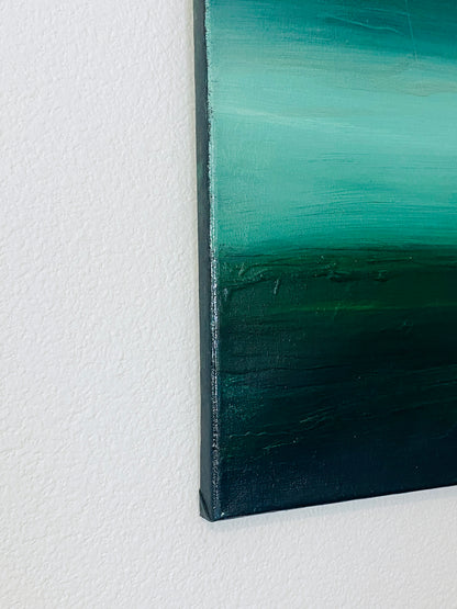 Green Abstract Painting, 16" x 20"