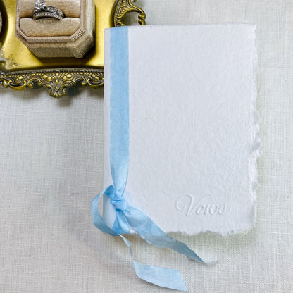 Vow Books Minimalist Embossed on handmade paper, Small Vow Booklets