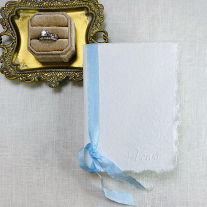 Vow Books Minimalist Embossed on handmade paper, Small Vow Booklets