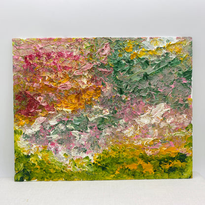 Spring Garden in Bloom – 8x10 Textured Oil Painting on Canvas