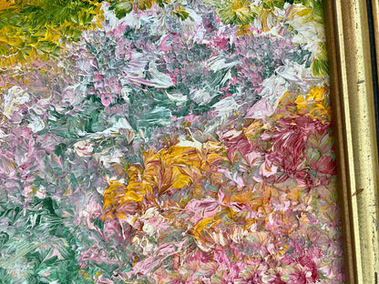 Spring Garden in Bloom – 8x10 Textured Oil Painting on Canvas