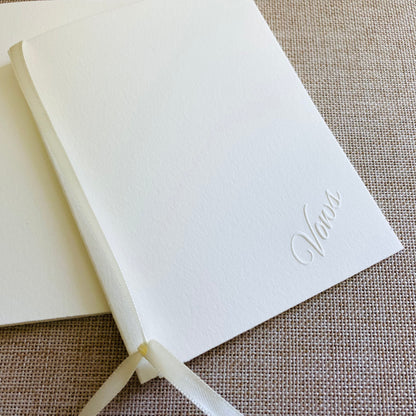 Ivory Wedding Vow Books Set of 2 – Embossed Vows – Minimalist Ceremony Keepsake – Neutral Elegant Vow Journals