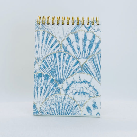 Blue and White Seashell Top Spiral Notebook Gallery360 Designs