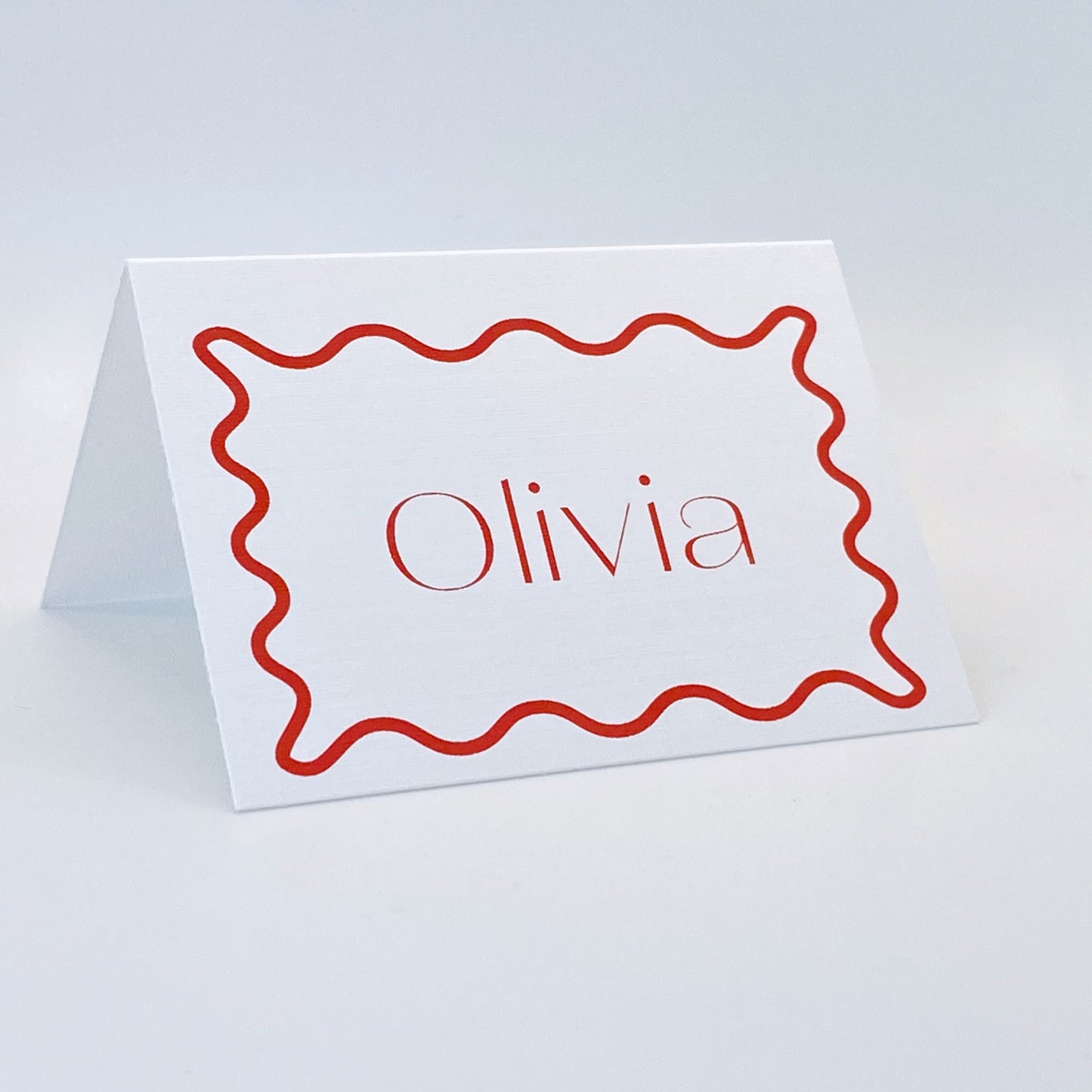 Wavy Border Place Cards for Weddings, Showers, and Dinner Parties