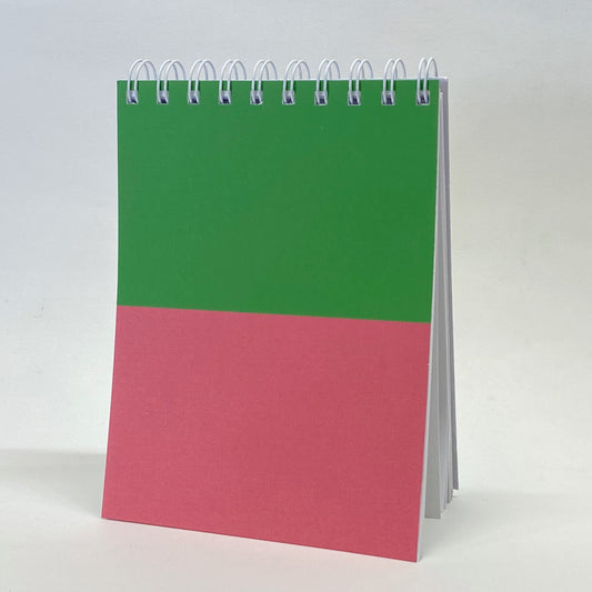 To Do List Notebook, 5x7 Pink & Green Color block Cover - Gallery360 Designs