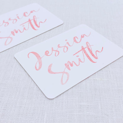 Pink Watercolor Name Card for Weddings, Parties, and Events