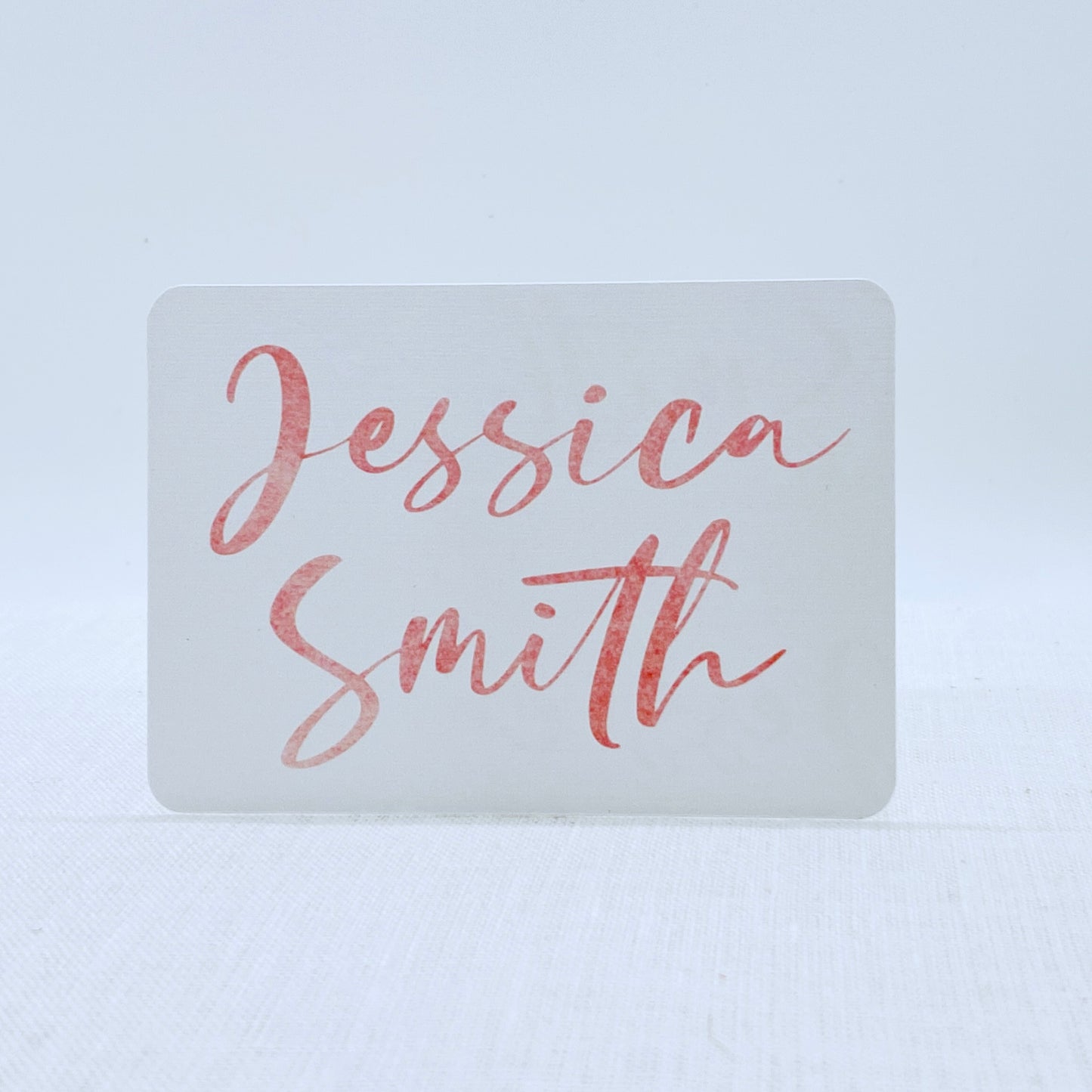 Pink Watercolor Name Card for Weddings, Parties, and Events