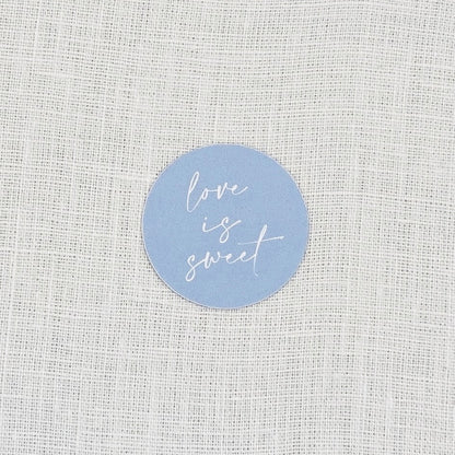 Dusty Blue Wedding Stickers with Couples Initial for Favors and Envelopes