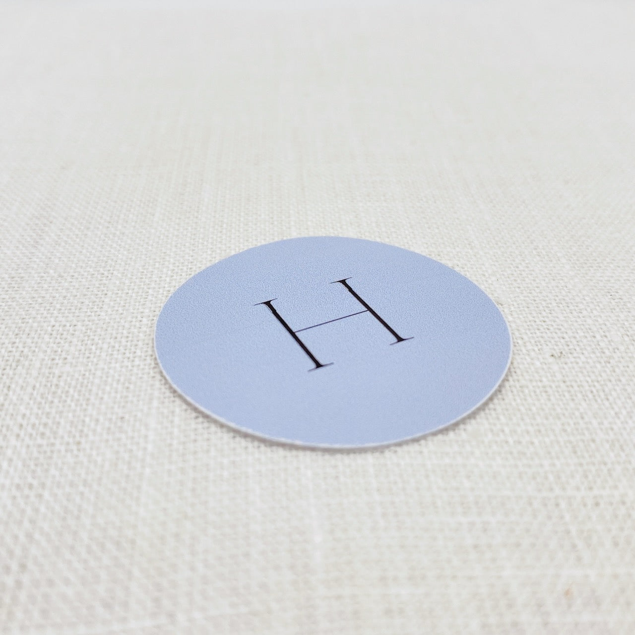 Dusty Blue Wedding Stickers with Initial for Favors and Envelopes