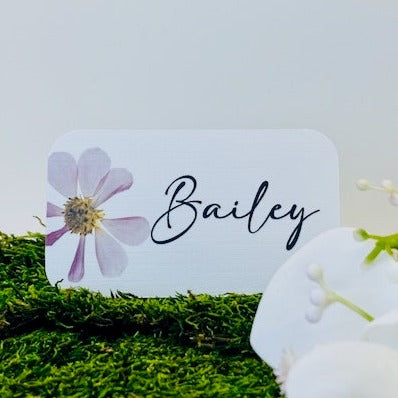 Place Cards with Pressed Flower Illustrations for Weddings, Showers, and Dinner Parties, Set of 30