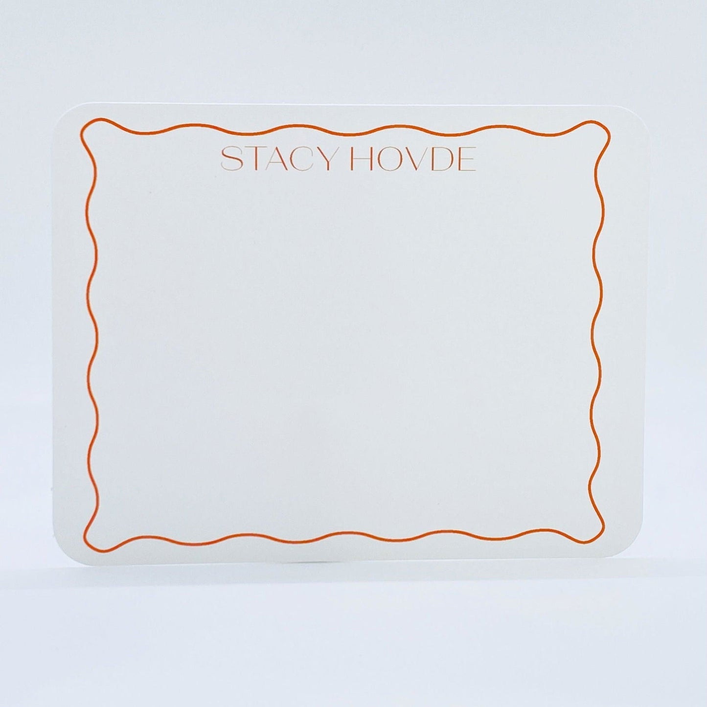 Orange Wavy Border Personalized Note Cards, Set of 20 - Gallery360 Designs - #tag1# -  - Orange Wavy Border Personalized Note Cards, Set of 20 -  - #tag1#