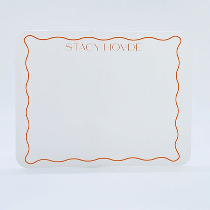 Orange Wavy Border Personalized Note Cards, Set of 20 - Gallery360 Designs - #tag1# -  - Orange Wavy Border Personalized Note Cards, Set of 20 -  - #tag1#