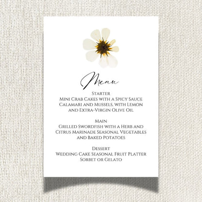 Boho Floral Wedding Menu Card - 5" x 7" Gallery360 Designs