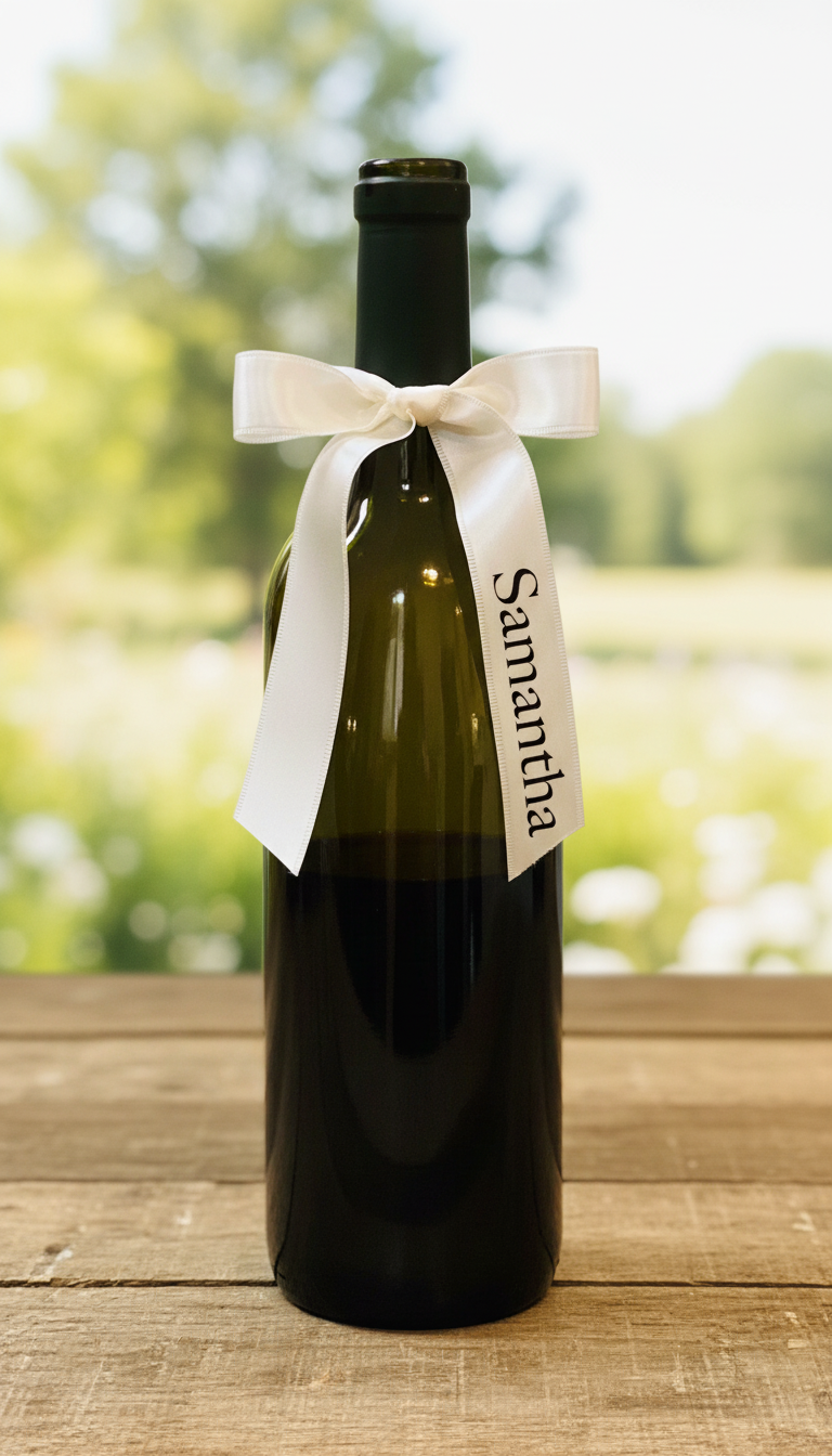 Ribbon Name Place Tag | Personalized Satin Name Ribbon  | Bow Place Cards