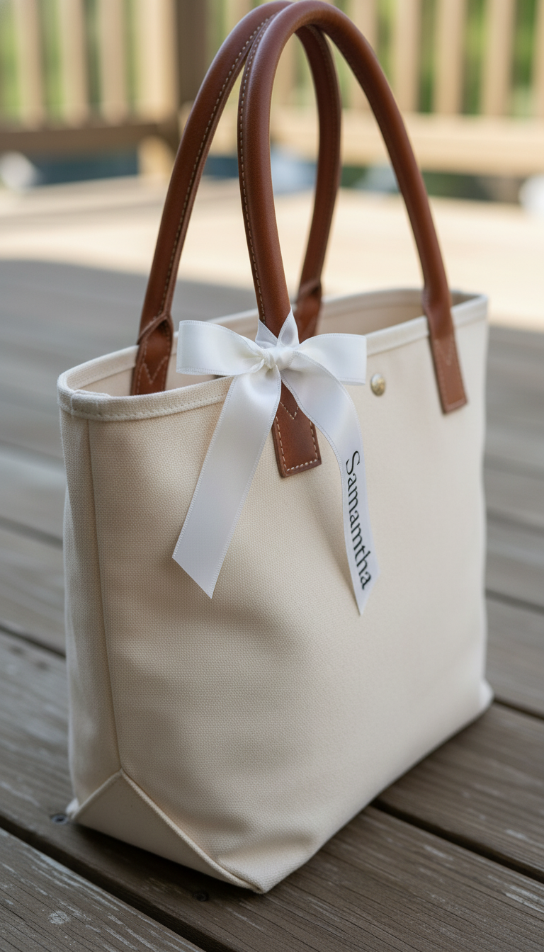 Ribbon Name Place Tag | Personalized Satin Name Ribbon  | Bow Place Cards