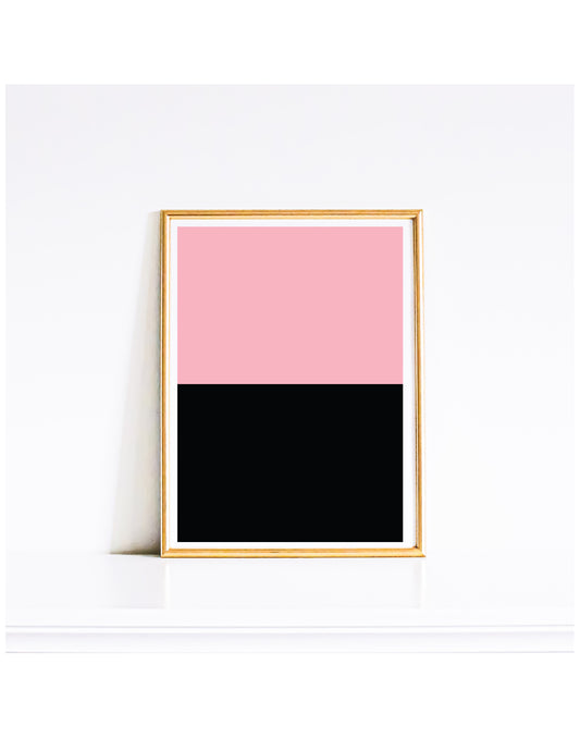 Color Block Pink and Black Abstract Wall Art, Printable Wall Decor, Wall Art Digital Download Wall Decor - Gallery360 Designs